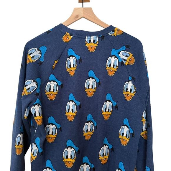Disney Donald Duck All Over Print Crewneck Sweatshirt Blue Unisex Size Medium - Picture 8 of 8